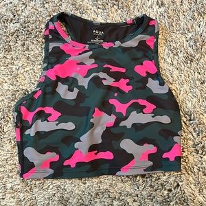 AQUA athletic camo bra top